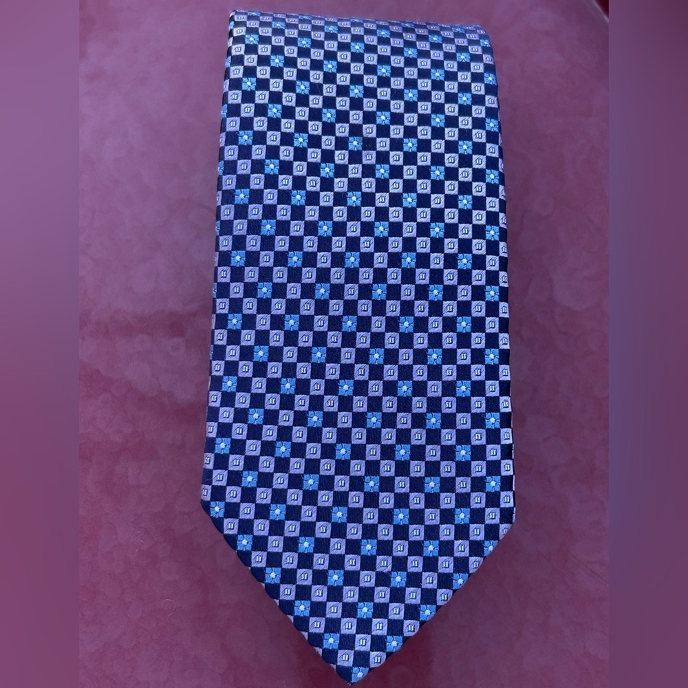 ETON Blue Geometric Silk Tie England